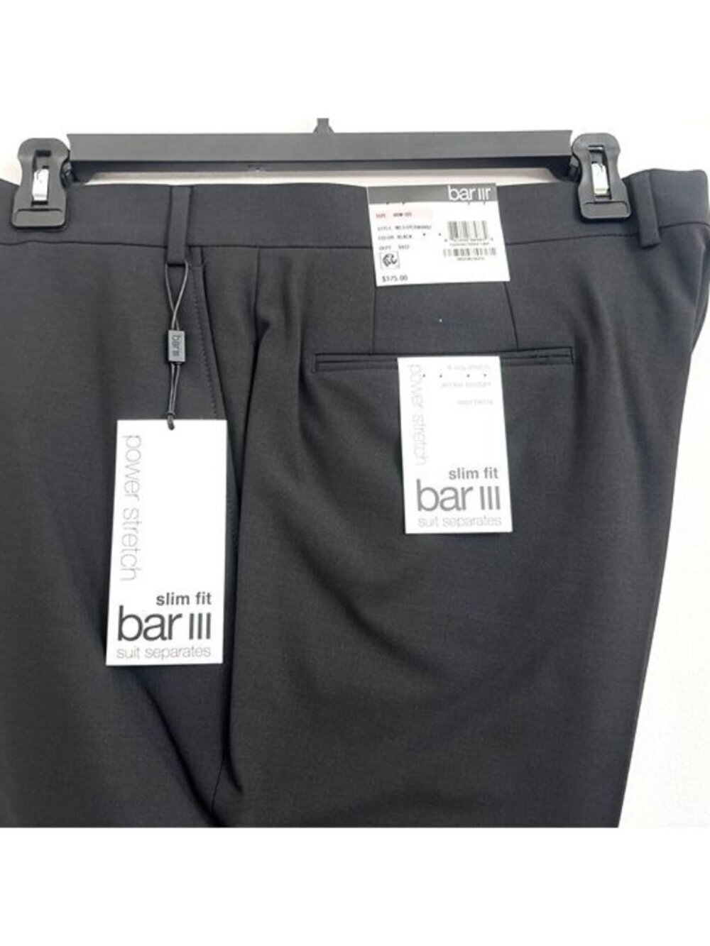 NWT Men's BAR III MACY'S Slim Fit Power Stretch 42W 32L Dress Pants Retail $175 - Picture 2 of 6